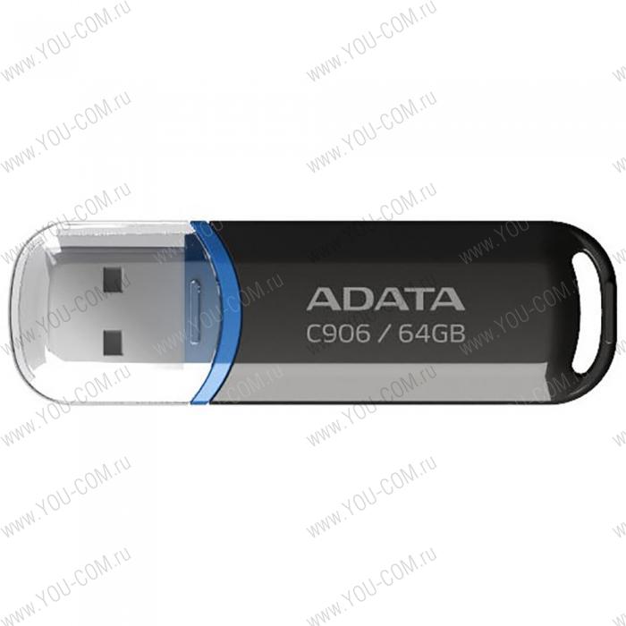 64GB ADATA C906 USB Flash [AC906-64G-RBK] USB 2.0, Black, RTL (773353)