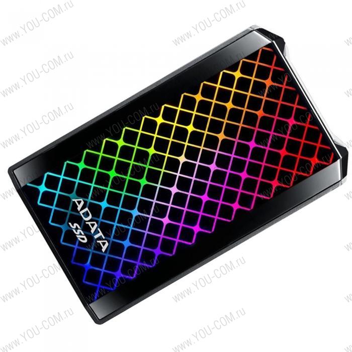 2.5" 2TB ADATA SE900G RGB Black External SSD [ASE900G-2TU32G2-CBK] USB 3.2 Gen2x2 Type-C, 2000/2000, USB 3.2 Type-C to C cable,USB 3.2 Type-C to A cable, RTL (779577)