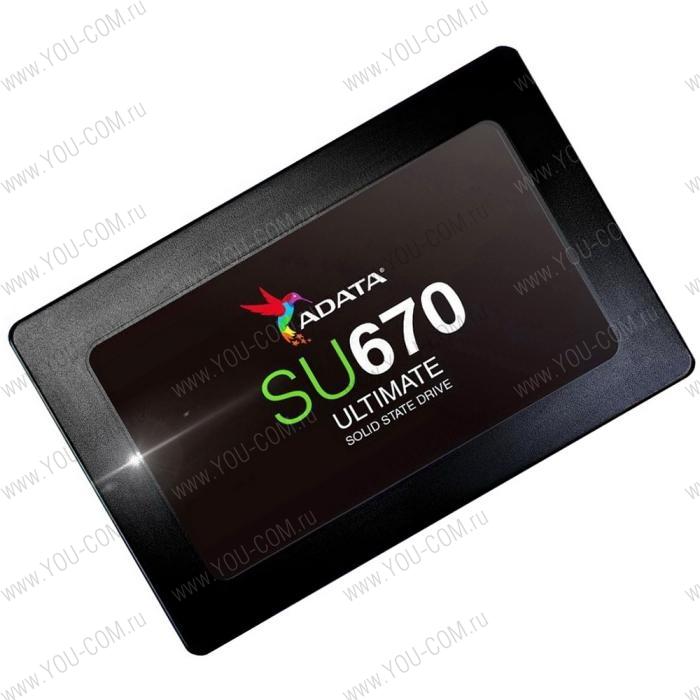 2.5" 250GB ADATA SU670 Client SSD [ASU670SS-250G-B] SATA 6Gb/s, 520/450, IOPS 30/65K, MTBF 2M, 3D NAND, 50TBW, 0,18DWPD, Bulk