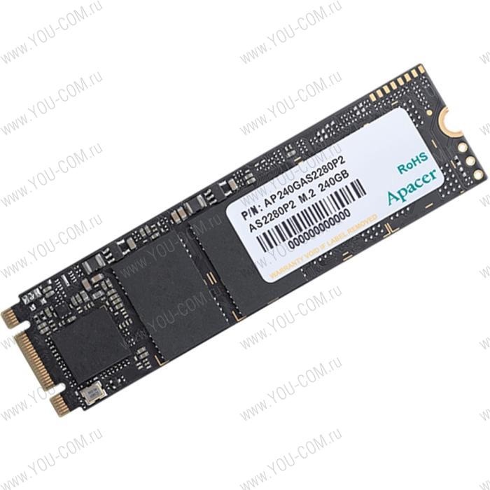 M.2 2280 256GB Apacer AS2280P4 Client SSD AP256GAS2280P4 PCIe Gen3x4 with NVMe, 1800/1100, IOPS 150/240K, MTBF 1.5M, 3D TLC, 437TBW, 1.56DWPD, Bulk (918239)