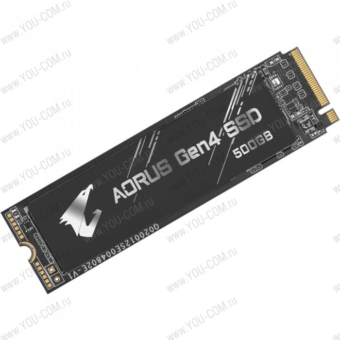 M.2 2280 500GB Gigabyte AORUS Client SSD GP-AG4500G PCIe Gen4x4 with NVMe, 5000/2500, IOPS 400/550K, MTBF 1.77M, 3D TLC, 512MB, 850TBW, 0.93DWPD, RTL {10} (809355)