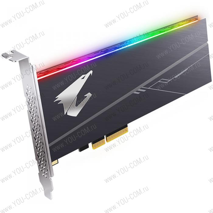 AIC 1TB Gigabyte AORUS RGB Client SSD GP-ASACNE2100TTTDR PCIe Gen3x4 with NVMe, 3480/3080, IOPS 610/530K, MTBF 1.8M, 3D TLC, 1024MB, 1600TBW, RTL {10} (804947)