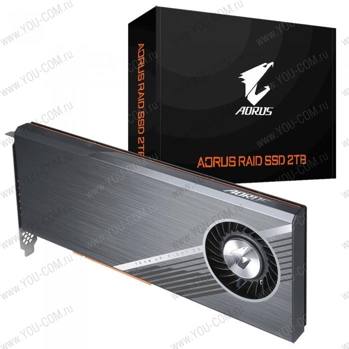 PCIe 2TB Gigabyte AORUS RAID Client SSD GP-ASACNE2200TTTDA PCIe Gen3x8 with NVMe, 6300/6000, MTBF 1.8M, 3D TLC, 512MB, 700TBW, 0.192DWPD, NVMe 1.3, Heat Sink, AORUS Storage Manager, RTL {5} (808228