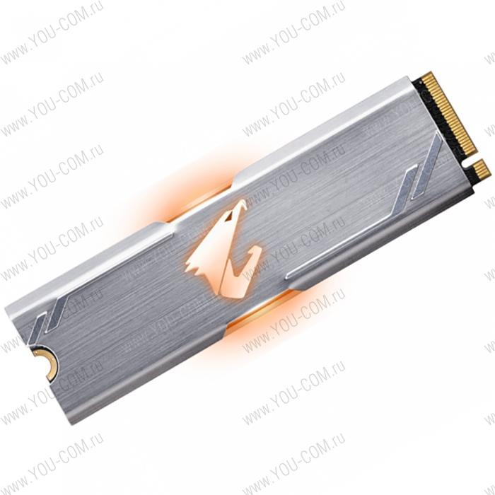 M.2 2280 512GB Gigabyte AORUS RGB Client SSD GP-ASM2NE2512GTTDR PCIe Gen3x4 with NVMe, 3480/2000, IOPS 360/440K, MTBF 1.8M, 3D TLC, 512MB, 800TBW, NVMe 1.3, RTL (804800)