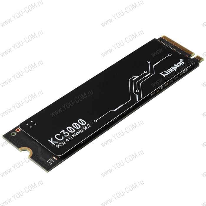 M.2 2280 2048GB Kingston KC3000 Client SSD SKC3000D/2048G PCIe 4.0 NVMe, 7000/7000, IOPS 1000/1000K, MTBF 1.8M, 3D TLC,  1600TBW, 0.71DWPD, with Heat Spreader (5 лет), RTL