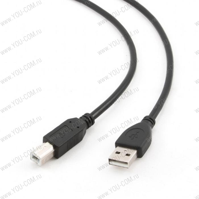 Кабель USB 2.0 Pro Cablexpert CCF2-USB2-AMBM-15 AM/BM, 4.5м, экран,2феррит.кольца, черный, пакет (081023)