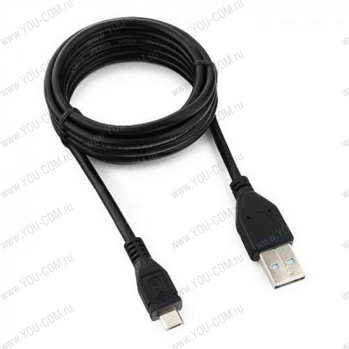 Кабель USB 2.0 Pro Cablexpert CCP-mUSB2-AMBM-6-TR AM/microBM, 1,8м, экран, феррит.кольцо, прозрачный, пакет