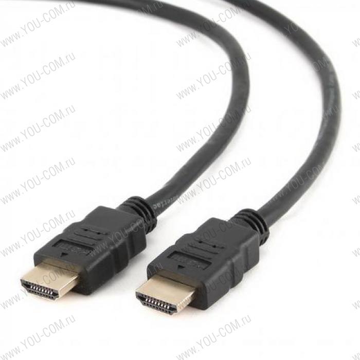 Кабель HDMI Cablexpert CC-HDMI4-15M, 15м, v1.4, 19M/19M, черный, позол.разъемы, экран, пакет  {10} (065870)