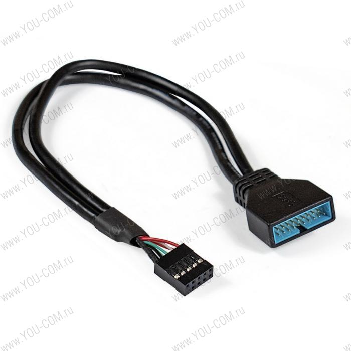 EX-CC-U3U2-0.3 Exegate Внутренний переходник USB2 - USB3 кабель, 9pin/19pin, 0.3m