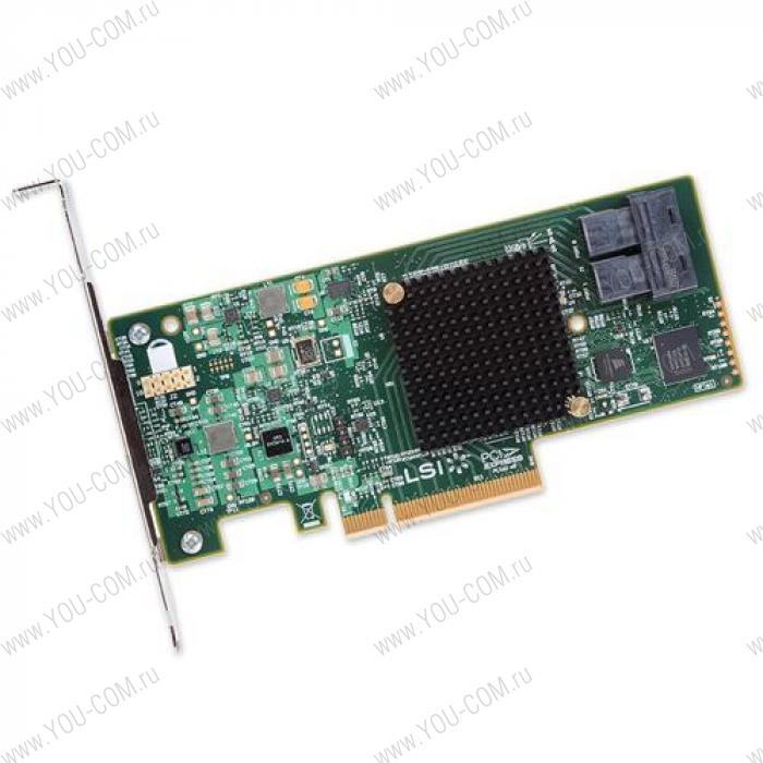 LSI MegaRAID SAS 9341-8i SGL (LSI00407 / 05-26106-00) PCIe 3.0 x8 LP, SAS/SATA 12G, RAID 0,1,5,10,50, 8port(2*int SFF8643), 3008ROC, (003112)