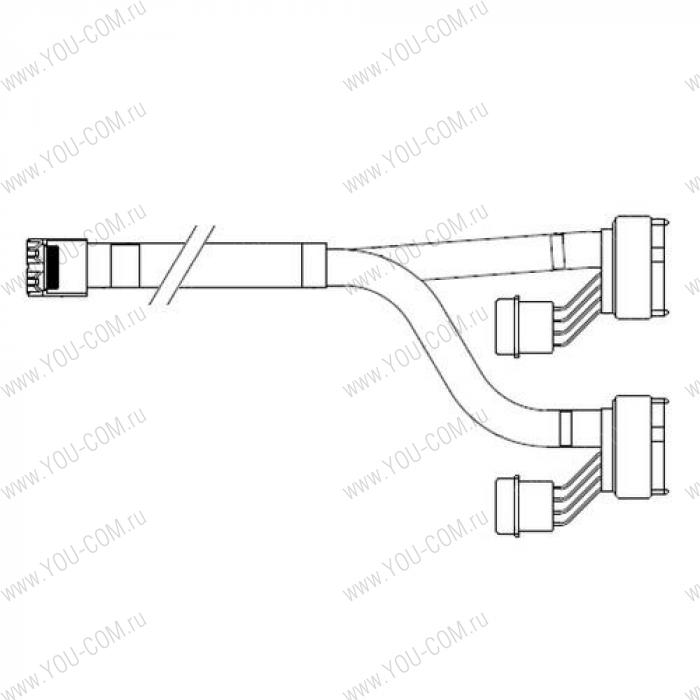 Cable, U.2 Enabler, HD (SFF8643) -to- (2x SFF8639), 1m, Used to attach directly to the 8639 interface of the NVMe drive (05-50064-00)