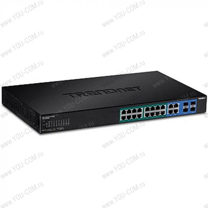 16-port Gigabit Web Smart Switch w/ 2 Shared Mini-GBIC Slots  (16 PoE, 2SFP) TPE-1620WS RTL {3}