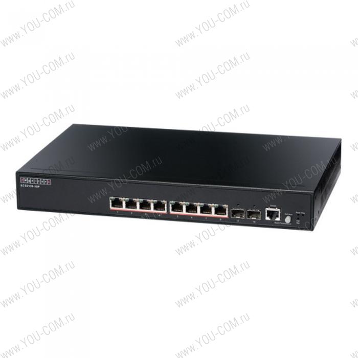 ECS2100-10P Edge-corE 8 ports 10/100/1000Base-T + 2G SFP uplink ports with 8 port PoE (125W) L2 Gigabit Ethernet Switch - Pro Smart 