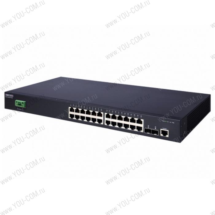 ECS4100-26TX-ME Edge-corE 24 x GE + 2 x 10G SFP+ ports L2+ Switch, Fan-less design, 6KV Surge Protection, AC(Rear)+DC(Front) Power {4}