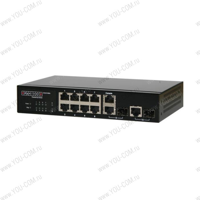 ES3510MA Edge-corE 8-Port 10/100BASE-TX + 2 Combo G  (RJ-45/SFP), SFP dual speed 100BASE-X/1000BASE-X, Fanless Design, AC L2 Fast Ethernet Switch {4}