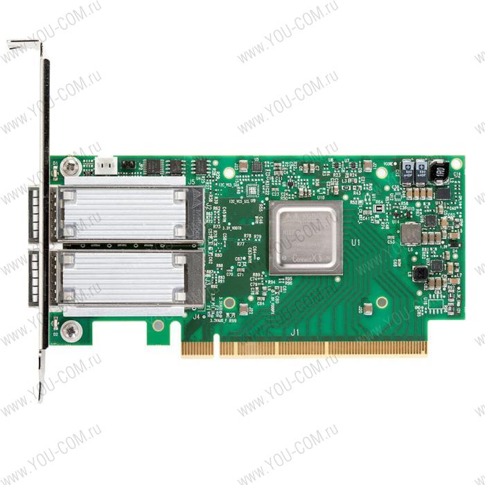 MCX516A-GCAT ConnectX-5 EN network interface card, 50GbE dual-port QSFP28, PCIe3.0 x16, tall bracket, ROHS R6 (385170)