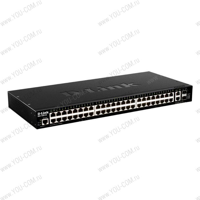 Коммутатор D-Link DGS-1520-52/A1A, PROJ Managed L3 Stackable Switch 48x1000Base-T, 2x10GBase-T, 2x10GBase-T, 2x10GBase-X SFP+, CLI, 1000Base-T Management, RJ45 Console