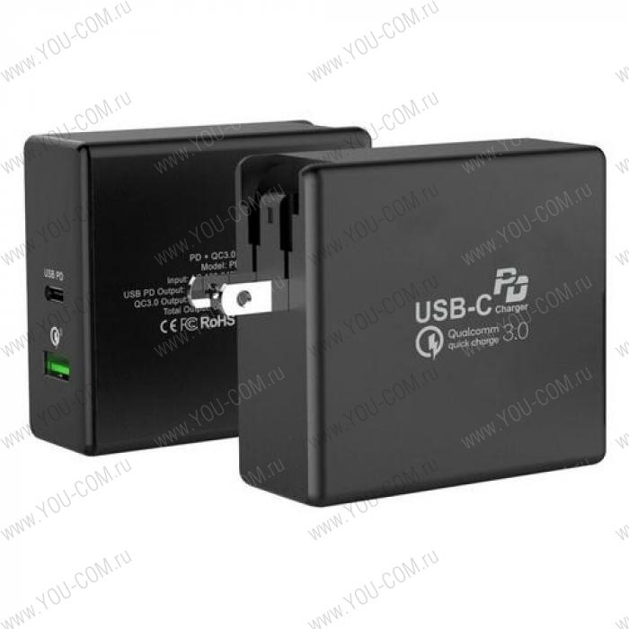 СЗУ (ACD-P602W-V1B) 60Вт, Сетевое ЗУ 2xUSB 1PD+1QC, 3.6~20В/3А RTL {40}