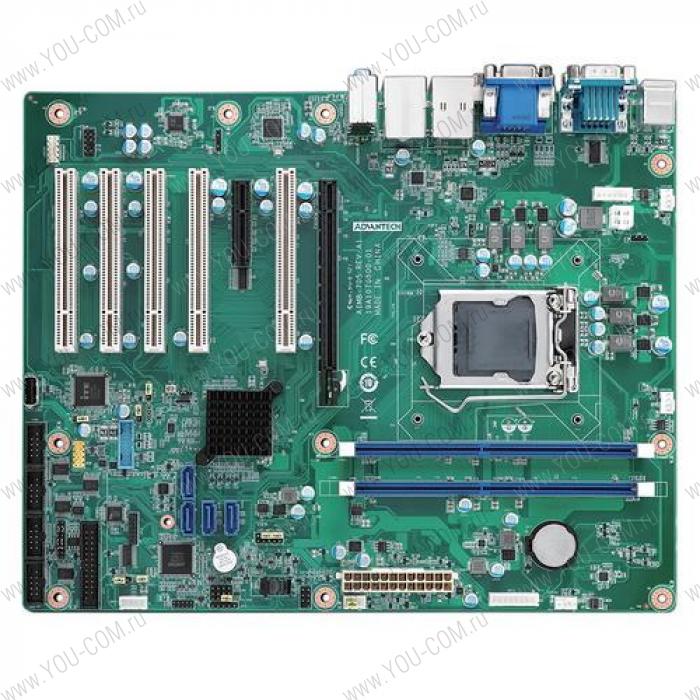 AIMB-705G2-00A1E, Socket LGA1151 для Intel Core i7/i5/i3/Pentium, 2xDDR4 288-pin DIMM, VGA/DVI, 1xPCIe x16, 1xPCIe x4, 5xPCI, 4xSATAIII,  2xGbE LAN, 7xCOM, 9xUSB, 2xPS/2   Advantech