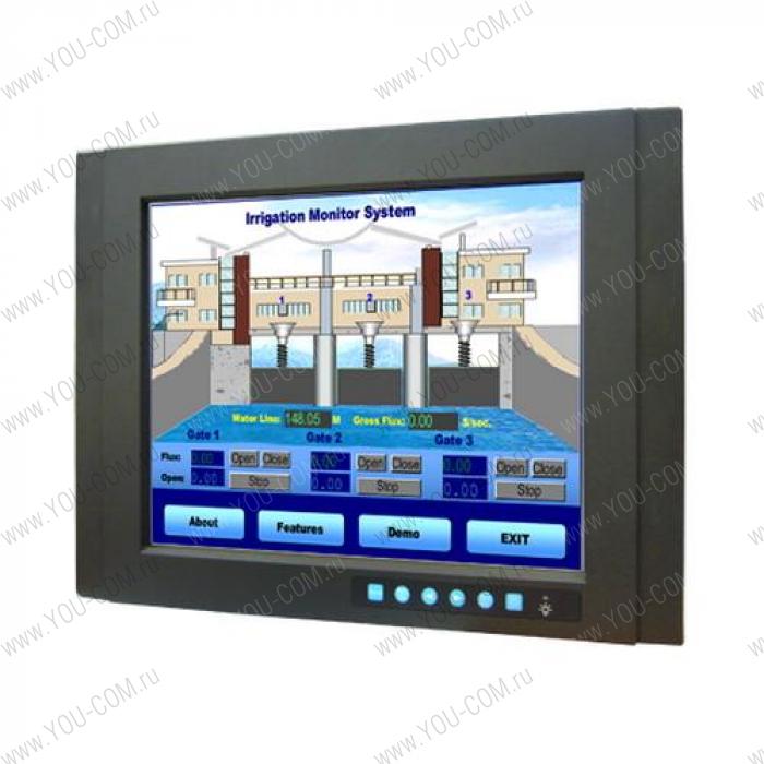 FPM-3151G-R3BE   15" XGA Industrial Monitor with Resistive Touchscreen, Direct-VGA, DVI Ports, and Wide Operating Temperature, Input: 1xVGA, 1xDVI-D, 1xUSB, 1xRS232, 12V/24V DC Jack (594687)