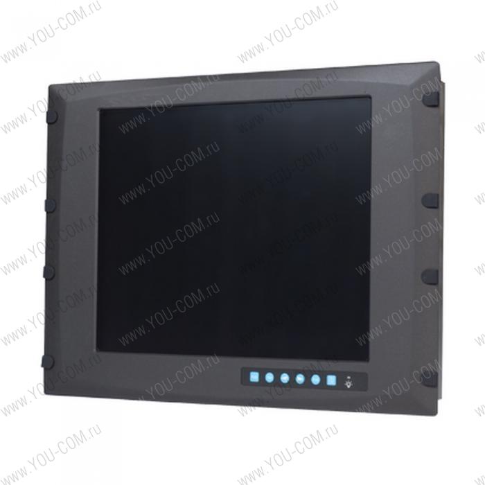 FPM-3171G-R3BE 8U Rackmount 17" SXGA Industrial Monitor with Resistive Touchscreen, Direct-VGA and DVI Ports, and Wide Operating Temperature Range, Advantech