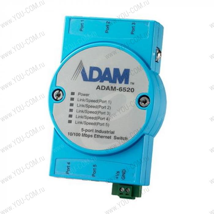 ADAM-6520-BE   Коммутатор 5FE Unmanaged Ethernet Switch, Flexible mounting Advantech