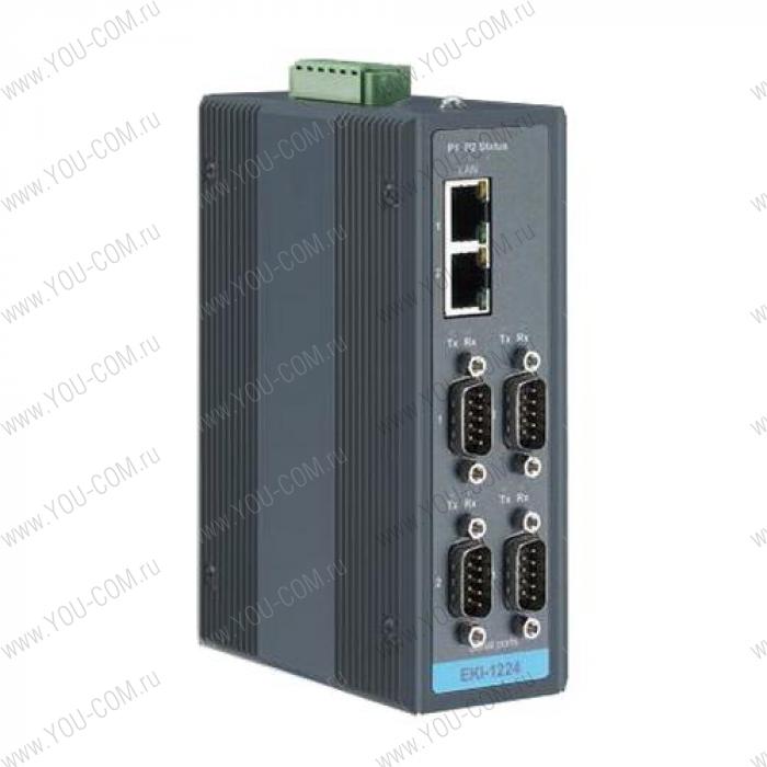 EKI-1224-CE   Интерфейсный модуль Modbus TCP и Modbus RTU/ASCII, 2 порта Ethernet, 4 порта RS-232/422/485 Advantech