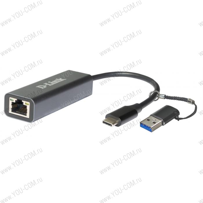 Концетратор usb D-Link DUB-2315/A1A, USB Type-C Network Adapter with 1 10/100/1000/2500Base-T port.1 USB Type-C (male) port, 1 x 10/100/1000/2500 Base-T port, support Mac OS X Catalina 10.15.1, Windows 7/8/10, suppo