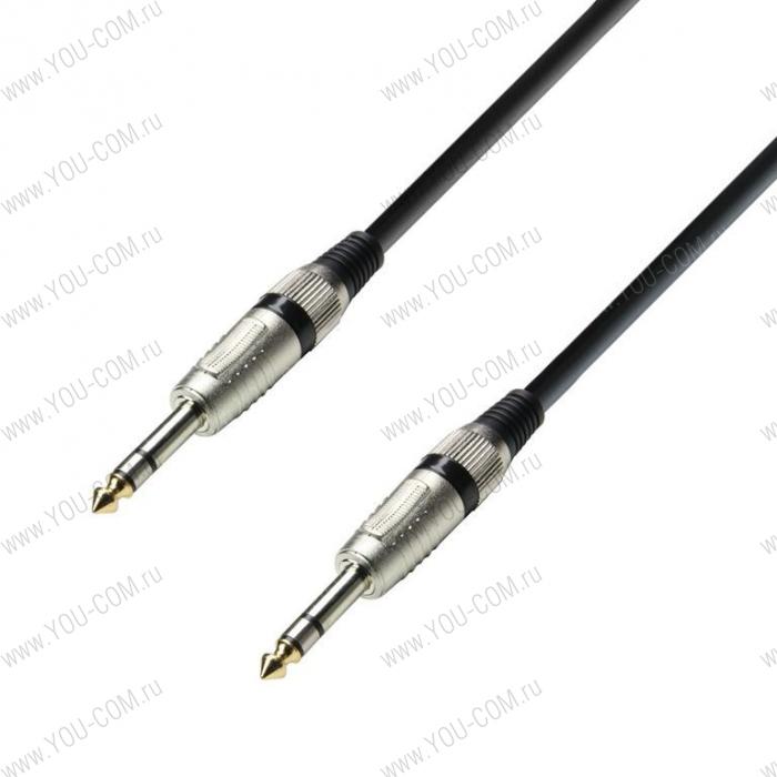 Кабель аудио TRS (jack) stereo 6.3 mm - TRS (jack) stereo 6.3 mm, 0.22 мм², длина 1,5 м, цвет черный