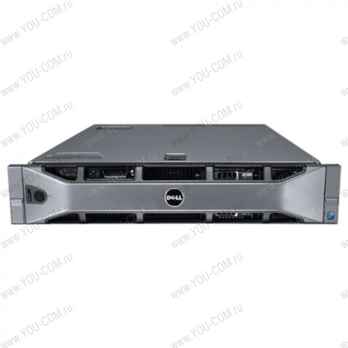 Dell PE R710 E5640 (2.66Ghz) 4C, 6GB (3x2GB) RDIMM, PERC H700/512Mb NV cache (RAID 0-60), DVD+/-RW, Riser (2)*PCIex8+(2)*PCIex4, (2)*300GB SAS 6Gb/s 10k rpm 2.5" HDD (up to 8 HotPlug 2.5" HDD), DP Gigabit LAN, iDRAC6 Enterprise, RPS (2)*870W, Bezel, Slidi