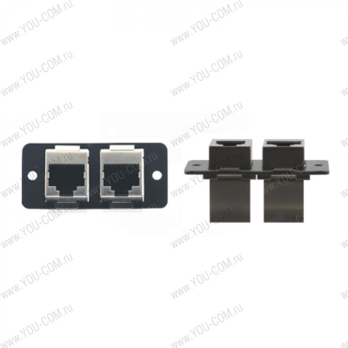 Модуль-переходник с 2 проходными разъемами RJ-45; цвет серый