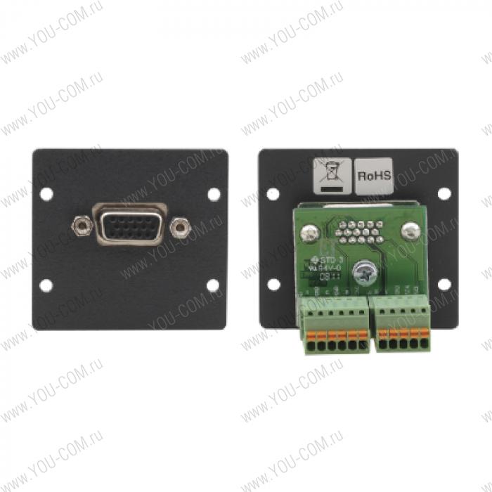 Модуль-переходник для VGA (розетка HD-15) на клеммный блок с поддержкой EDID; цвет серый