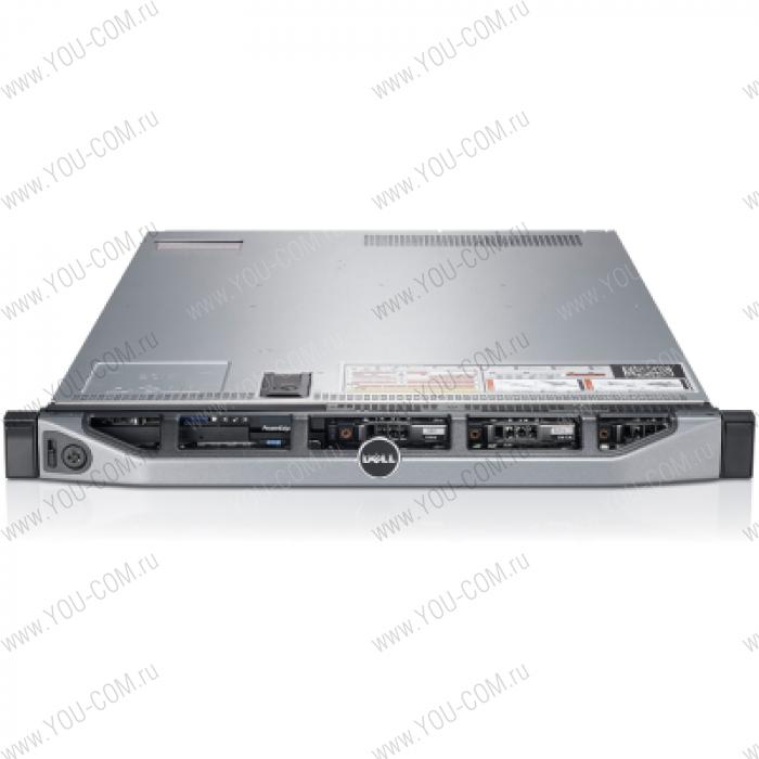 Dell PE R620 Base 1 (up to 8x2.5", 2xPCI-e 1xPCI-E16x), no (CPU, HDD, RAM, Contr, Net card ), DVD-RW, iDRAC7 Enterprise, PS 750W, Bezel, Sliding Rack Rails with Cabel Manadement Arm, 1U, 3Y ProSupport NBD